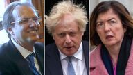 Martin Reynolds, Boris Johnson, Sue Gray. Pics: PA/Tayfun Salci/ZUMA Press Wire/Shutterstock