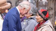 Prince Charles and Camilla, Duchess of Cornwall meet with residential school survivors and elders, Tuesday, May 17, 2022, in St. John&#39;s, Newfoundland, during the start of a three-day Canadian Royal tour. (Paul Chiasson/The Canadian Press via AP)