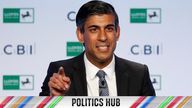 Britain&#39;s Chancellor of the Exchequer Rishi Sunak speaks at the Confederation of British Industry&#39;s (CBI) annual dinner in London, Britain, May 18, 2022. Peter Nicholls/REUTERS.