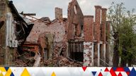 Damage to building in Luhansk region