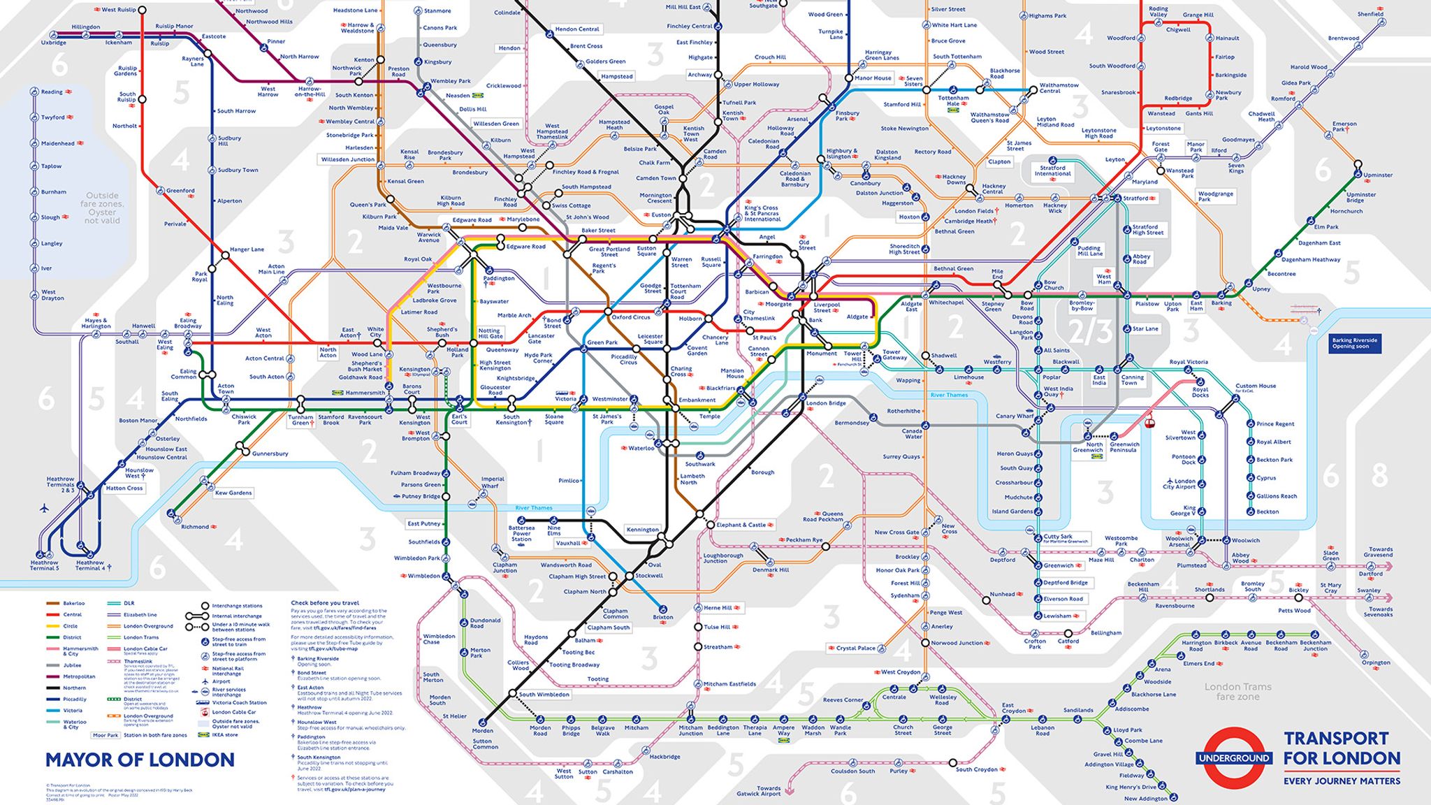 Схема метро лондона 2022