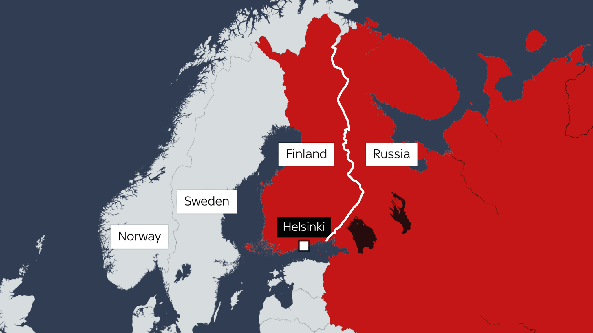 Ukraine War Russia Would Bolster Border Defences If Finland Joins NATO   Skynews Ukraine Finland Map 5766273 