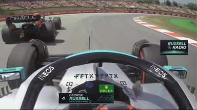 Russell narrowly avoids crash with Red Bull