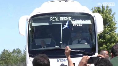 Real Madrid arrive at airport for flight to CL final