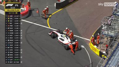 Schumacher blocks pit lane and causes red flag