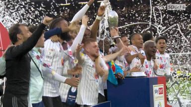 Fulham lift Championship trophy following 7-0 win