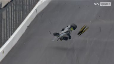 Indycar flips upside down in dramatic crash at Indy 500