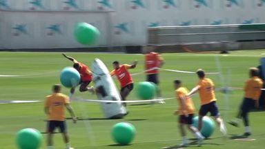 Barca's bizarre bouncy ball training drill