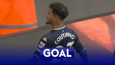 Huge goal! Coutinho doubles Villa's lead at Man City