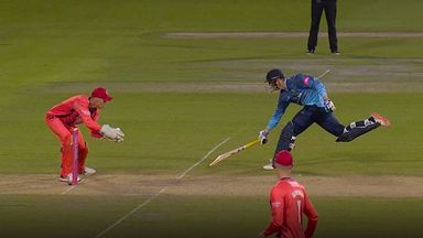 No-balls, boundaries and fielder losing his trousers - last-over T20 Blast drama!