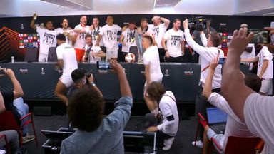 Frankfurt players' wild celebrations disrupt press conference