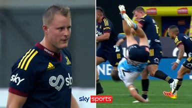 Highlanders' Gilbert red-carded for brutal tackle on Hooper