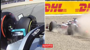 Hamilton and Magnussen collide in first lap drama