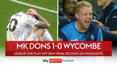 MK Dons 1-0 Wycombe | Wycombe win 2-1 on aggregate