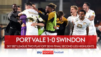Port Vale 1-0 Swindon (Agg 2-2) - Port Vale win 6-5 on pens 