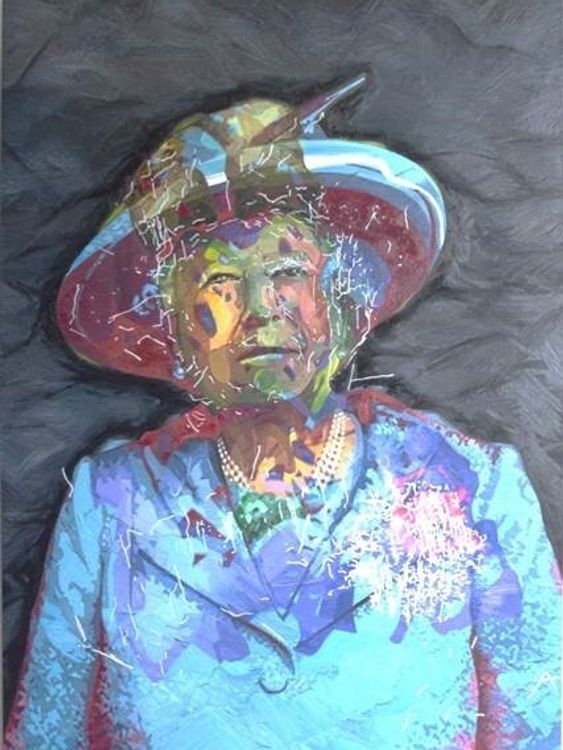 EMBARGOED TO 0001 FRIDAY MAY 27 Undated handout photo issued by Aidan Meller of a portrait of the Queen painted by an ultra-realistic humanoid robot artist, has been unveiled ahead of the Platinum Jubilee. The painting, titled Algorithm Queen, was painted by Ai-Da Robot an artificial intelligence robot built in 2019 that creates drawings, painting, and sculptures. Issue date: Friday May 27, 2022.