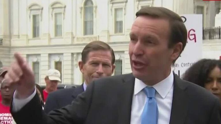 Senator Chris Murphy, who represents Connecticut, was speaking in Washington DC following the shooting at Uvalde in Texas.