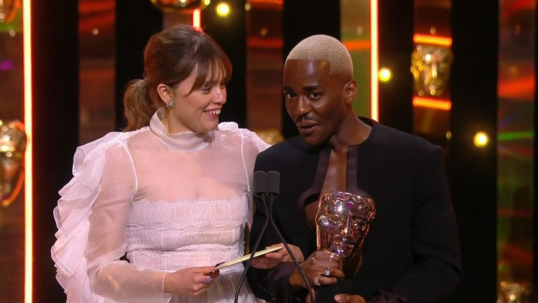 Ncuti Gatwa and Aimee Lou Wood at the BAFTA TV Awards