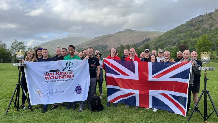 Walking with the Wounded members prepare for their four mountain beacon climbs