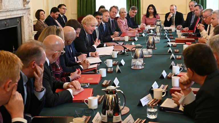 Prime Minister Boris Johnson chairs a Cabinet meeting at 10 Downing Street, London. Picture date: Tuesday May 24, 2022.
