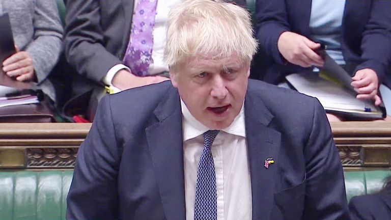 Boris Johnson in the House of Commons following the State Opening