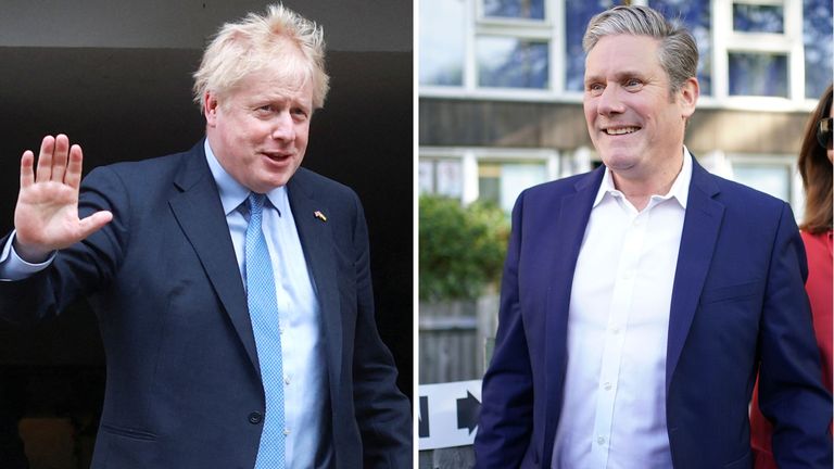 Boris Johnson and Keir Starmer vote during Local elections