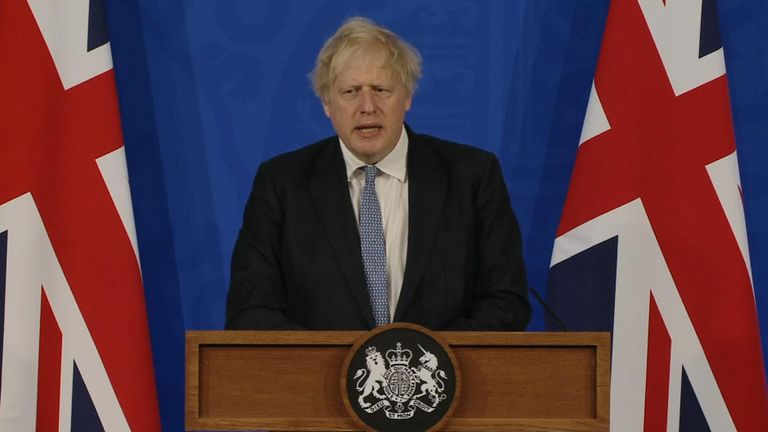Boris Johnson Faces Questions At A Press Conference After Sue Gray