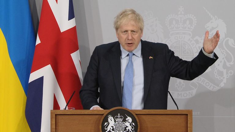 Boris Johnson speaks to the Ukrainian parliament