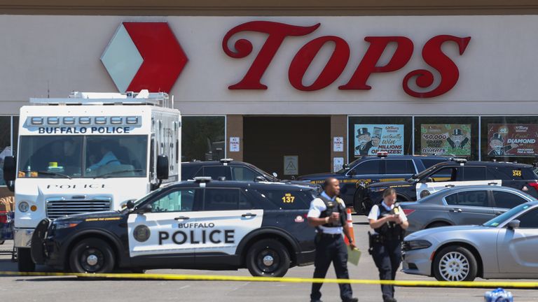 Mass shooting at Tops supermarket in Buffalo.  Photo: AP