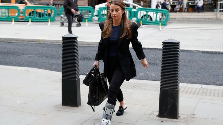 Coleen Rooney, wife of Derby County manager Wayne Rooney arrives at the Royal Courts of Justice in London, Britain, May 10, 2022. REUTERS/Peter Nicholls
