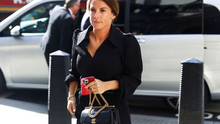 Coleen Rooney, wife of Derby County Manager Wayne Rooney, arrives at the Royal Courts of Justice, in London, Britain, May 17, 2022. REUTERS/Hannah McKay
