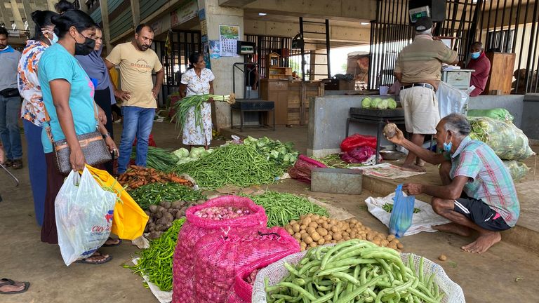 Kolombo'da gıda pazarı