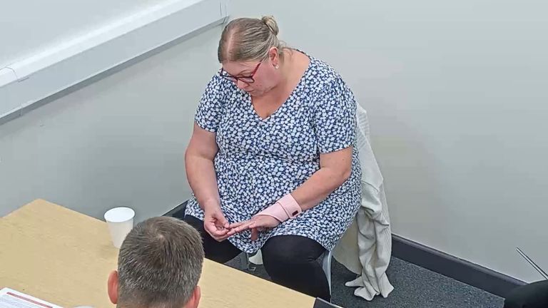 Handout grab from video issued by Cumbria Police of Laura Castle&#39;s during a police interview, she has been jailed for a minimum of 18 years for the murder of a one-year-old boy she was hoping to adopt. Issue date: Wednesday May 25, 2022.
