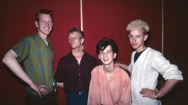 From left: Andrew Fletcher, Vince Clark, David Gahan and Martin Gore are pictured as Depeche Mode in 1980
