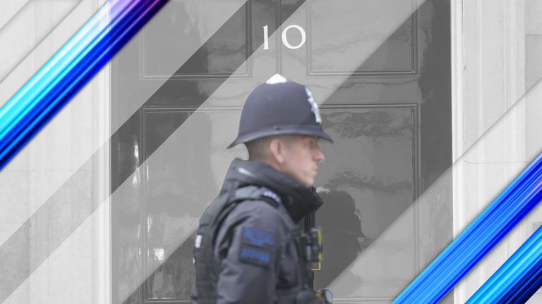 Police officer outside Number 10 Downing Street