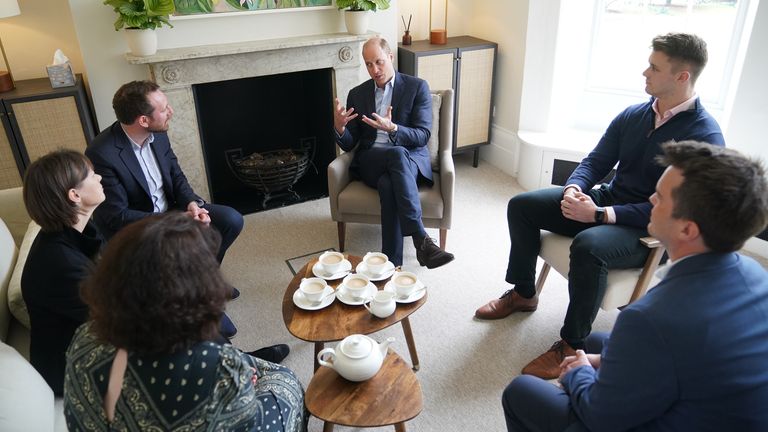 The Duke of Cambridge during James's new central London visit & # 39;  The place to learn more about the charity's work to save the lives of men going through a suicide crisis.  Date taken: Tuesday, May 3, 2022.