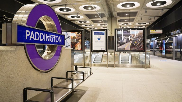 Signage on display at the Paddington Elizabeth Line Station. Picture date: Monday March 14, 2022.
