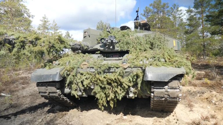 Some 14 Challenger tanks have been sent to Finland as the UK engages in military drills with other Western nations