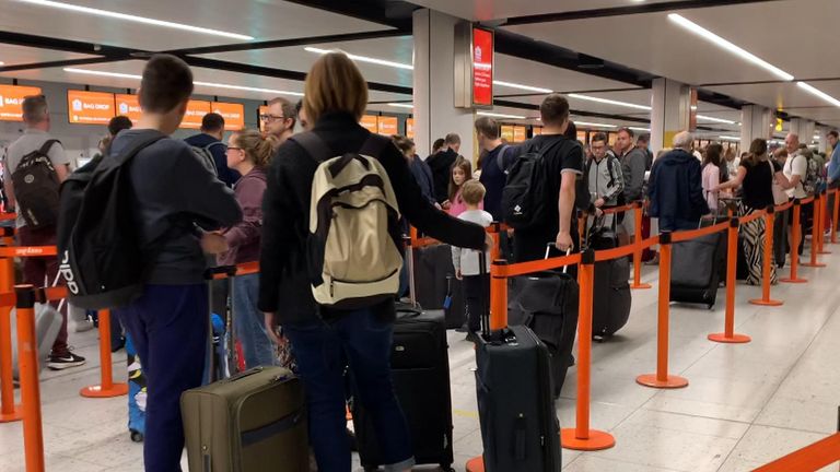 Queues at Gatwick airport