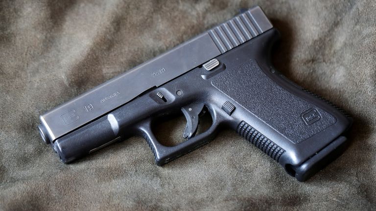 The Glock-19 handgun injured a seven-year-old at the school. Pic: Reuters 
