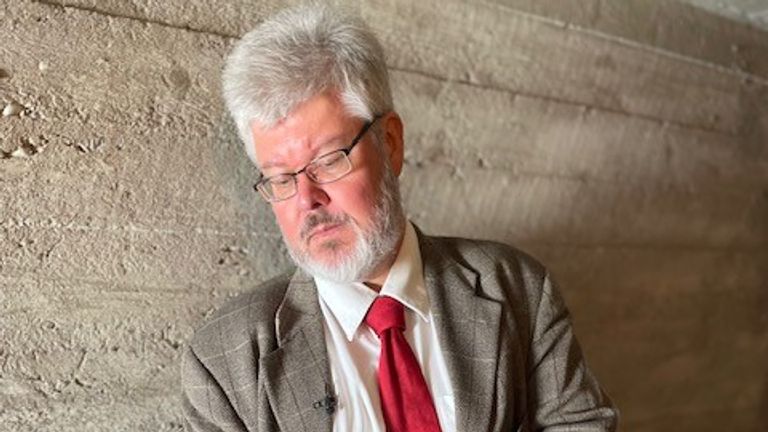 Historian Mikael Norrby of Uppsala Universty stands inside a historic World War II fortification in Visby, Gotland : 16 May 2022