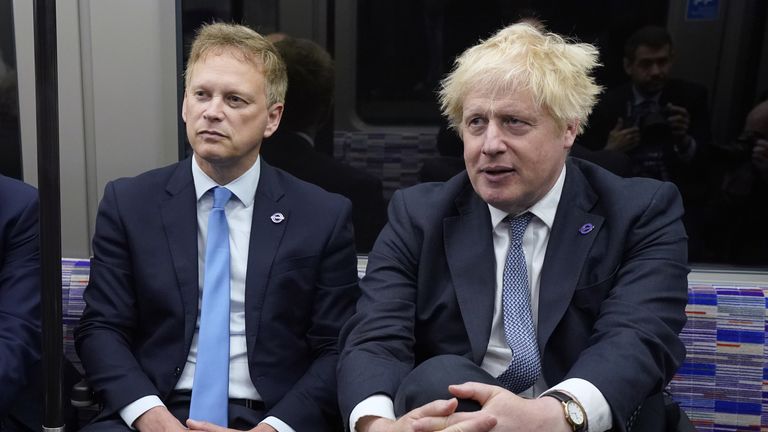 (L-R) Transport Secretary Grant Shapps and Prime Minister Boris Johnson