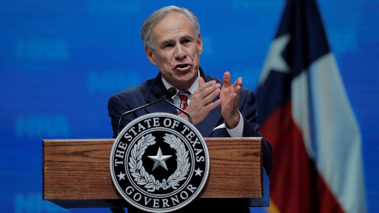 Republican Governor for Texas Greg Abbott at the NRA annual convention