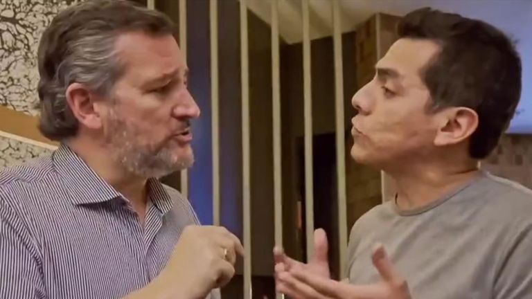 Senator Ted Cruz was confronted by an activist in Houston