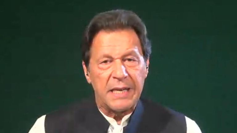 Pakistan&#39;s ousted prime minister Imran Khan said he was opposed to a military solution to the conflict in Europe.