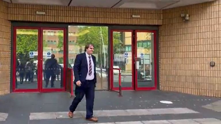 Conservative MP for Bridgend Jamie Wallis leaves Cardiff Magistrates Court & # 39;  The court where he pleaded not guilty did not stop after his involvement in a car crash last year.  The 37-year-old from Cowbridge, South Wales, also denied failing to report a road traffic collision, driving carelessly and attentively and leaving his vehicle in a dangerous location.  Date taken: Tuesday, May 10, 2022.