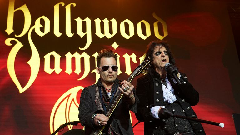 Johnny Depp is part of Hollywood Vampires with Alice Cooper. File pic - AP
