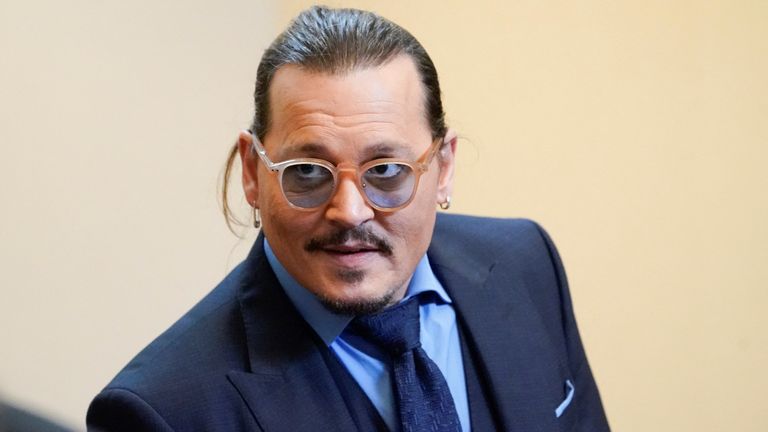 Johnny Depp in court during closing arguments in his defamation case against Amber Heard