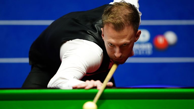England&#39;s Judd Trump in action against England&#39;s Ronnie O&#39;Sullivan during day seventeen of the Betfred World Snooker Championship at The Crucible, Sheffield. Picture date: Monday May 2, 2022.