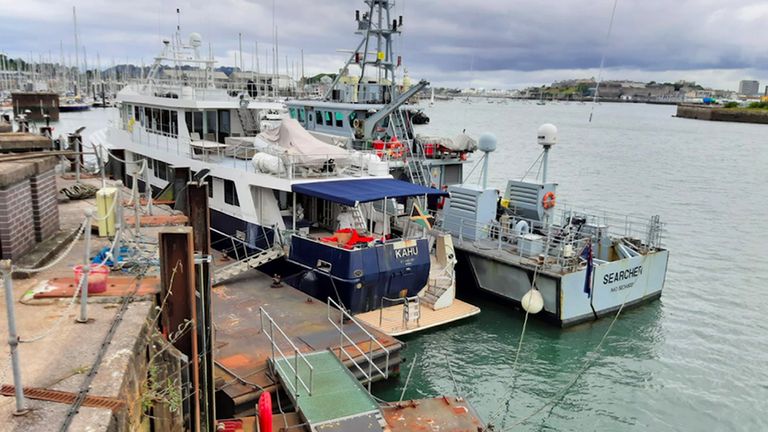 The Jamaican-flagged yacht Kahu which Andrew Cole was on when it was intercepted Pic: PA